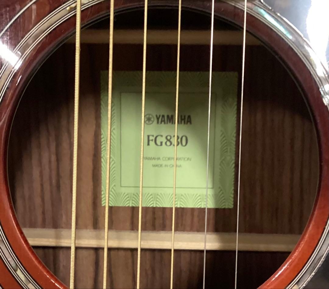ヤマハ FG830 アコースティックギター ソフトカバー付き　ほぼ未使用