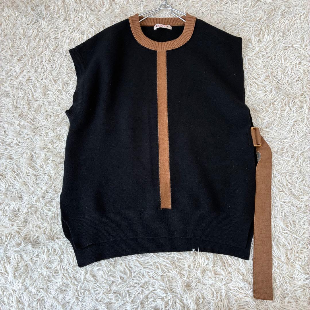 CULLNI クルニ アシンメトリーニットベスト ブラック ウール