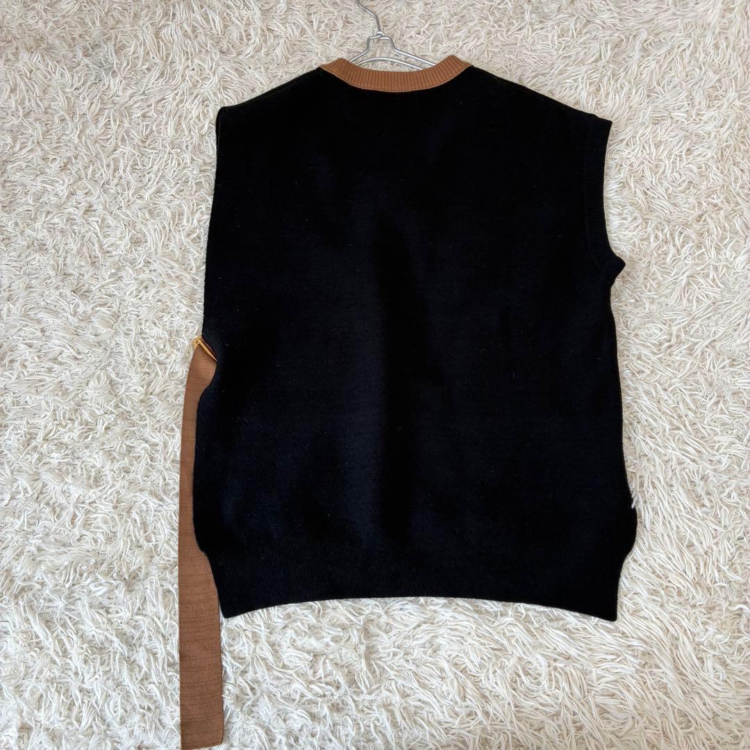 CULLNI クルニ アシンメトリーニットベスト ブラック ウール