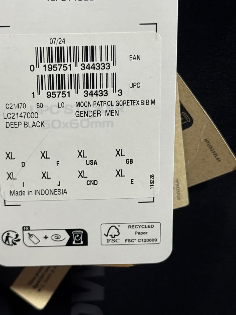 man サロモン BIB パンツ サイズXL