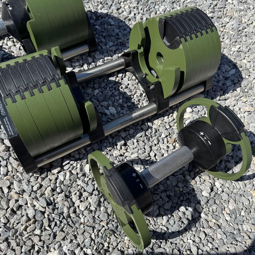 ②フレックスベル 32kg 可変式ダンベル カーキ