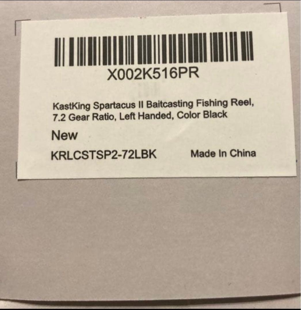 替スプール(浅溝)付！　新品　黒　カストキング　スパルタカス2 kastking