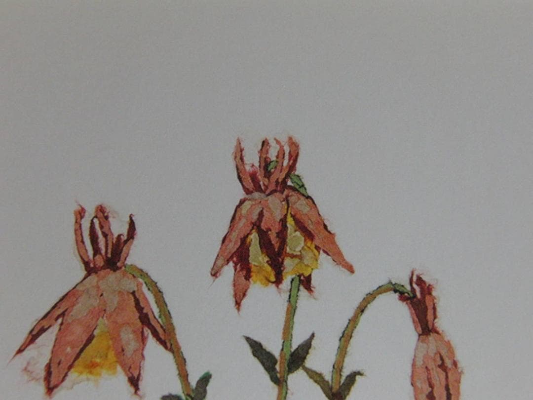 山下清、【つりがね草】、希少な額装用画集より、美品、日本人画家