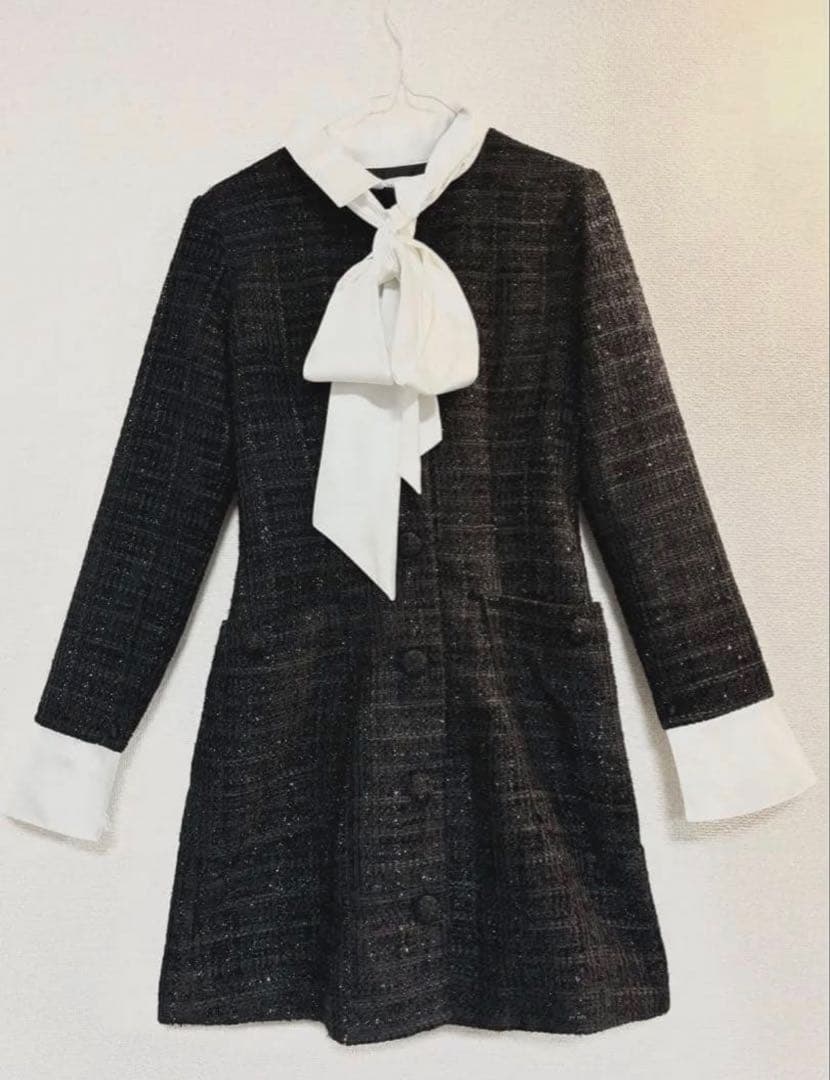 Darich クラシカルボウタイツイードミニワンピース FLサイズ