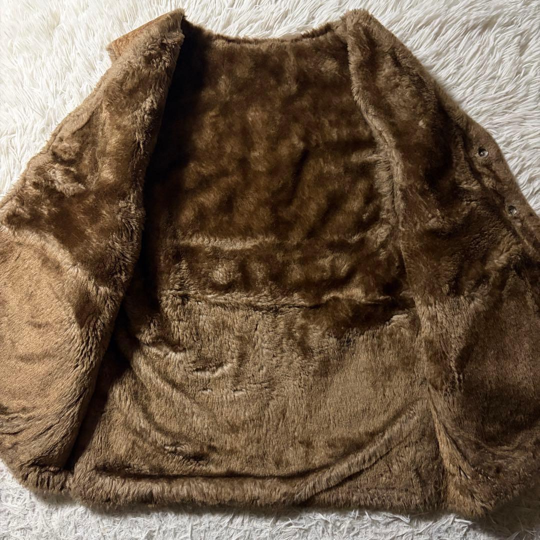 【雰囲気抜群】schott ムートン　羊革　シープスキン　ベスト　ブラウン