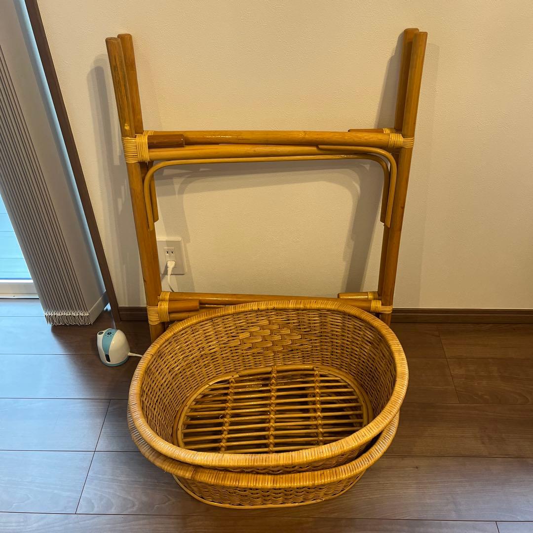 籐籠✳︎ランドリーバスケット2段✳︎レトロ✳︎取り外し可能✳︎