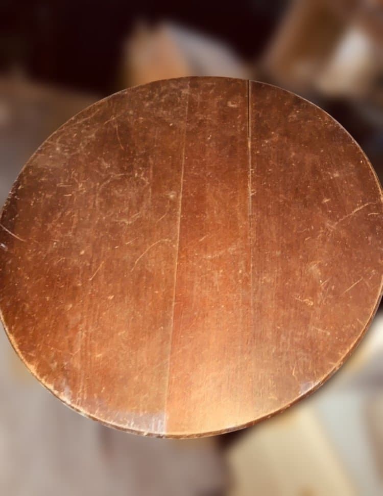 （引越しにつき18日まで！）かわいい丸ちゃぶ　木製円形　テーブル 直径約63cm