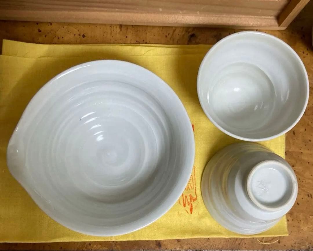 【在銘】人間国宝　朴世琦　奇泉窯　小さな煎茶器セット　玉露　作家物　共箱　共布