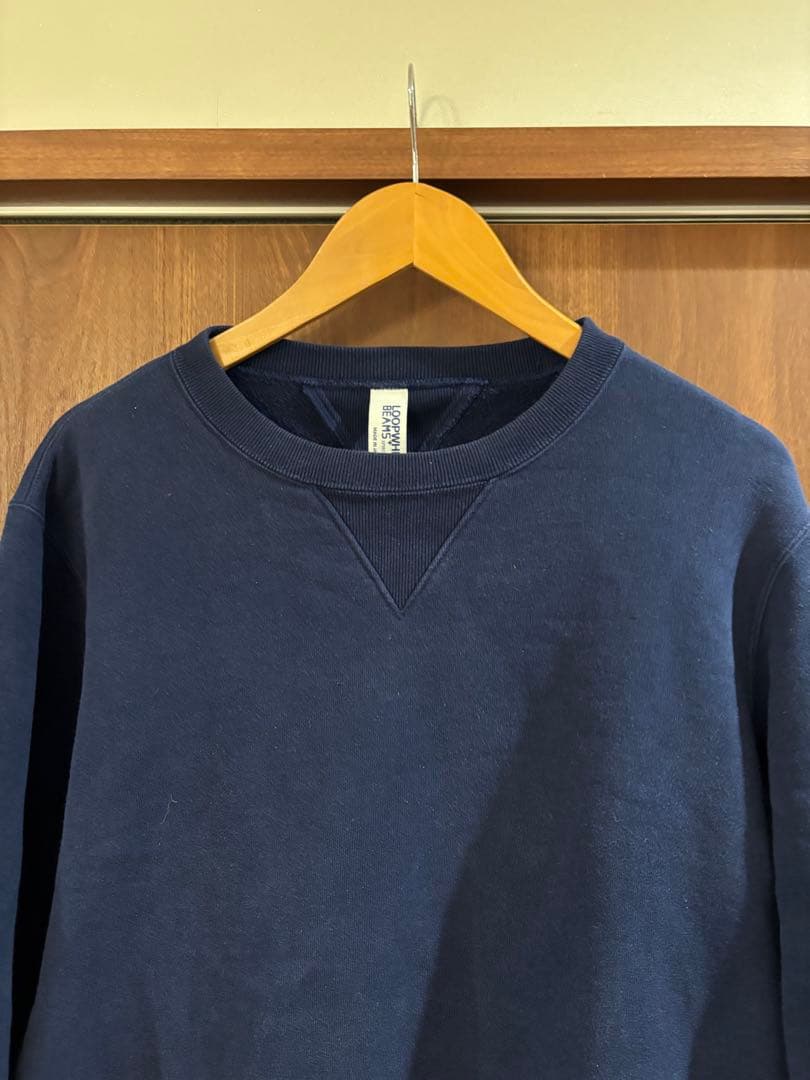 ループウィラー　ビームスプラス　スエット　コラボ　beams ネイビー