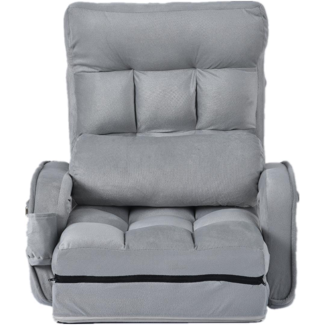 【新品】コンパクトリクライニング座椅子 14段ギア調節 ファブリック