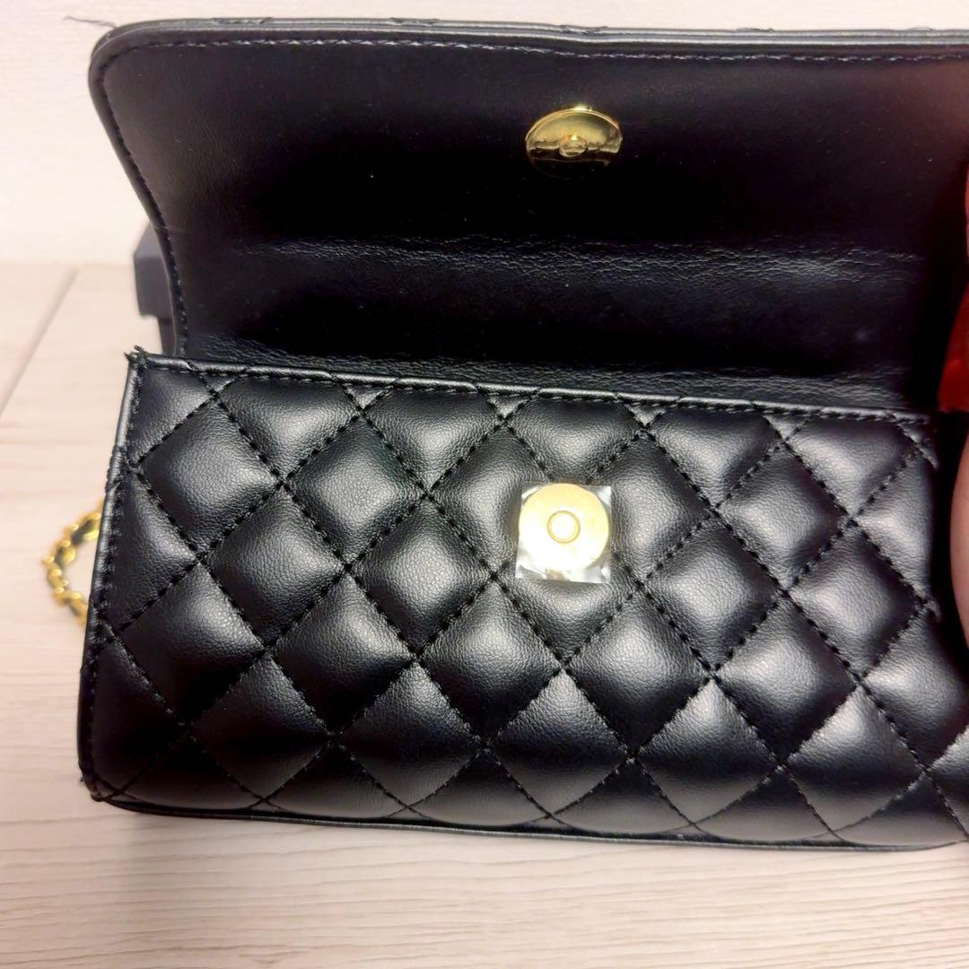 CHANEL ノベルティ ショルダーバッグ チェーン ハンドル ストーン パール