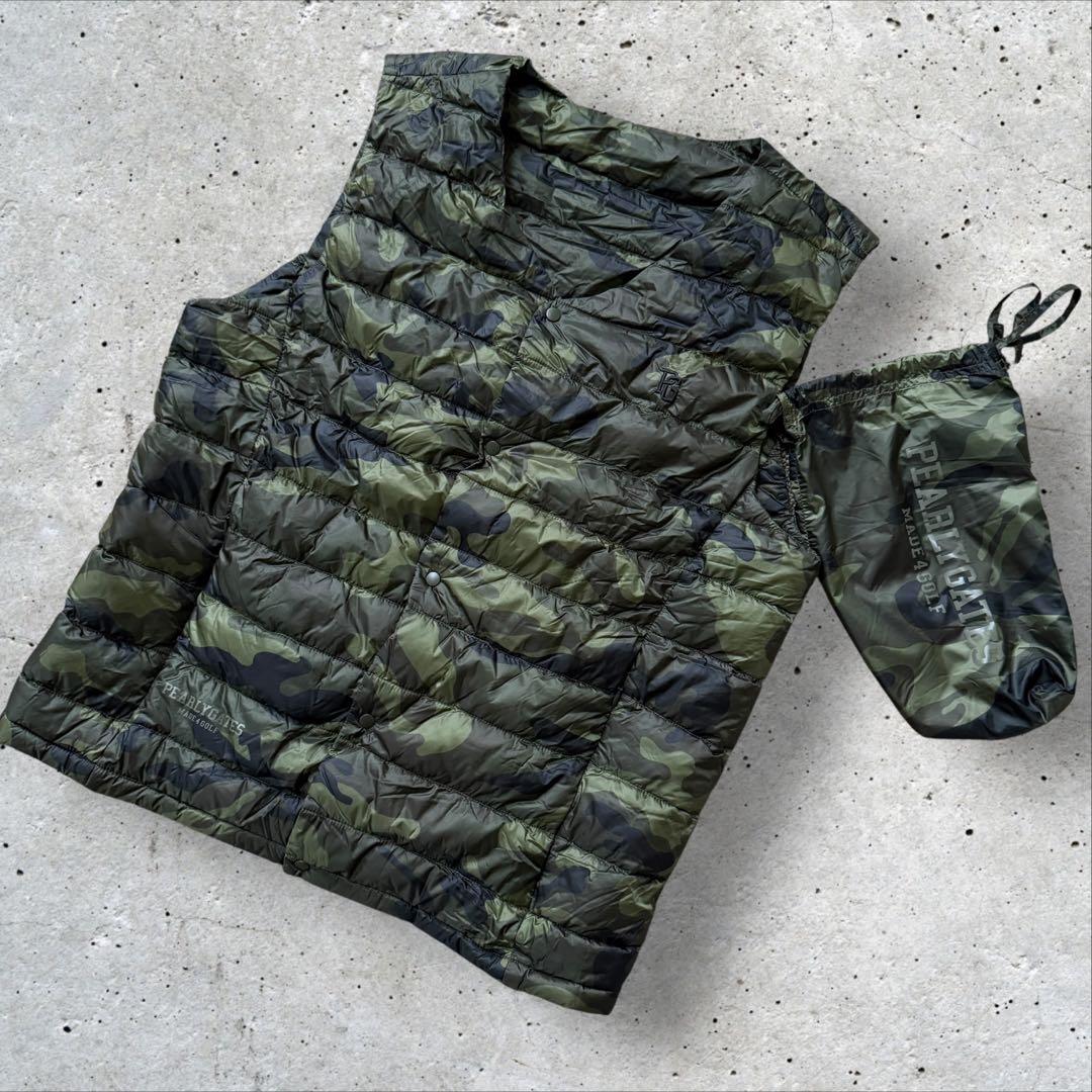 パーリーゲイツ　ダウンジャケット　ベスト　迷彩　カモフラ　XL〜XXL相当　6