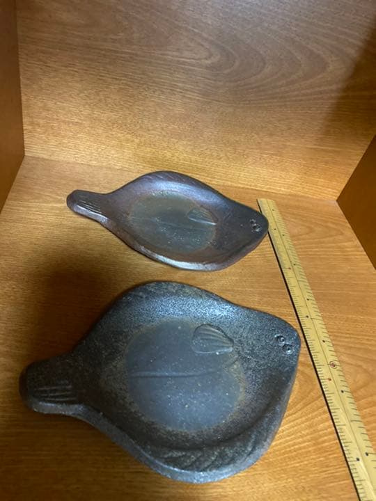 陶芸家　備前焼の皿　2点