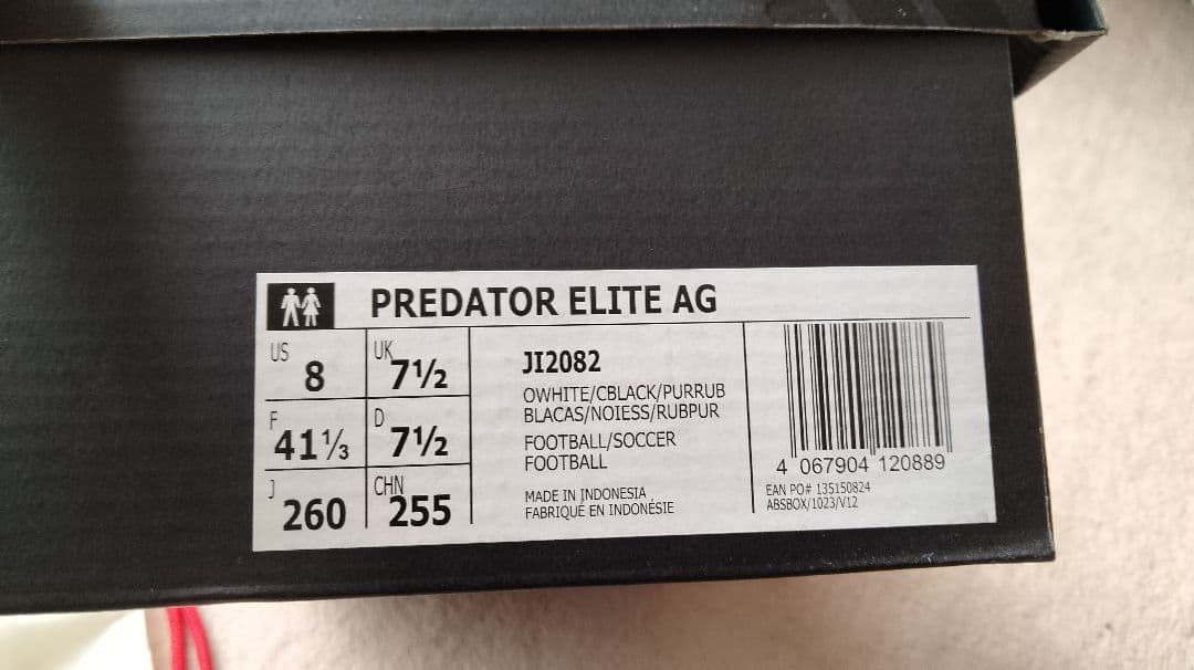 adidas Predator Elite AG 26cm ホワイト/レッド
