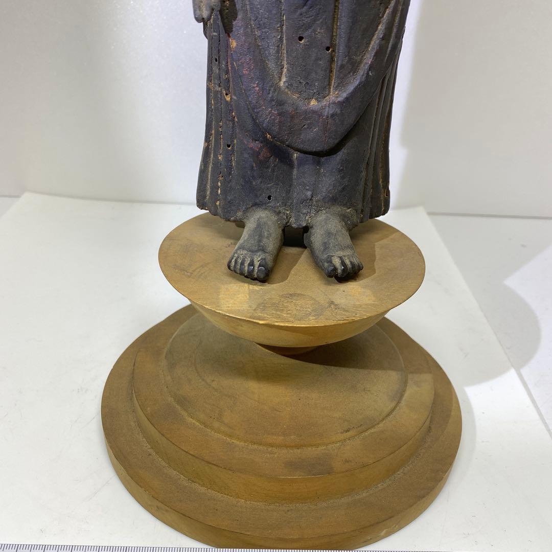 古代　江戸前期以前　木彫観音像　高さ約43㎝　トヒカカ　東さ8-0107☆2F