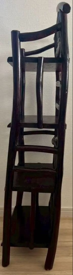 ウッドラック　原木ナチュラル4段　ダークブラウン