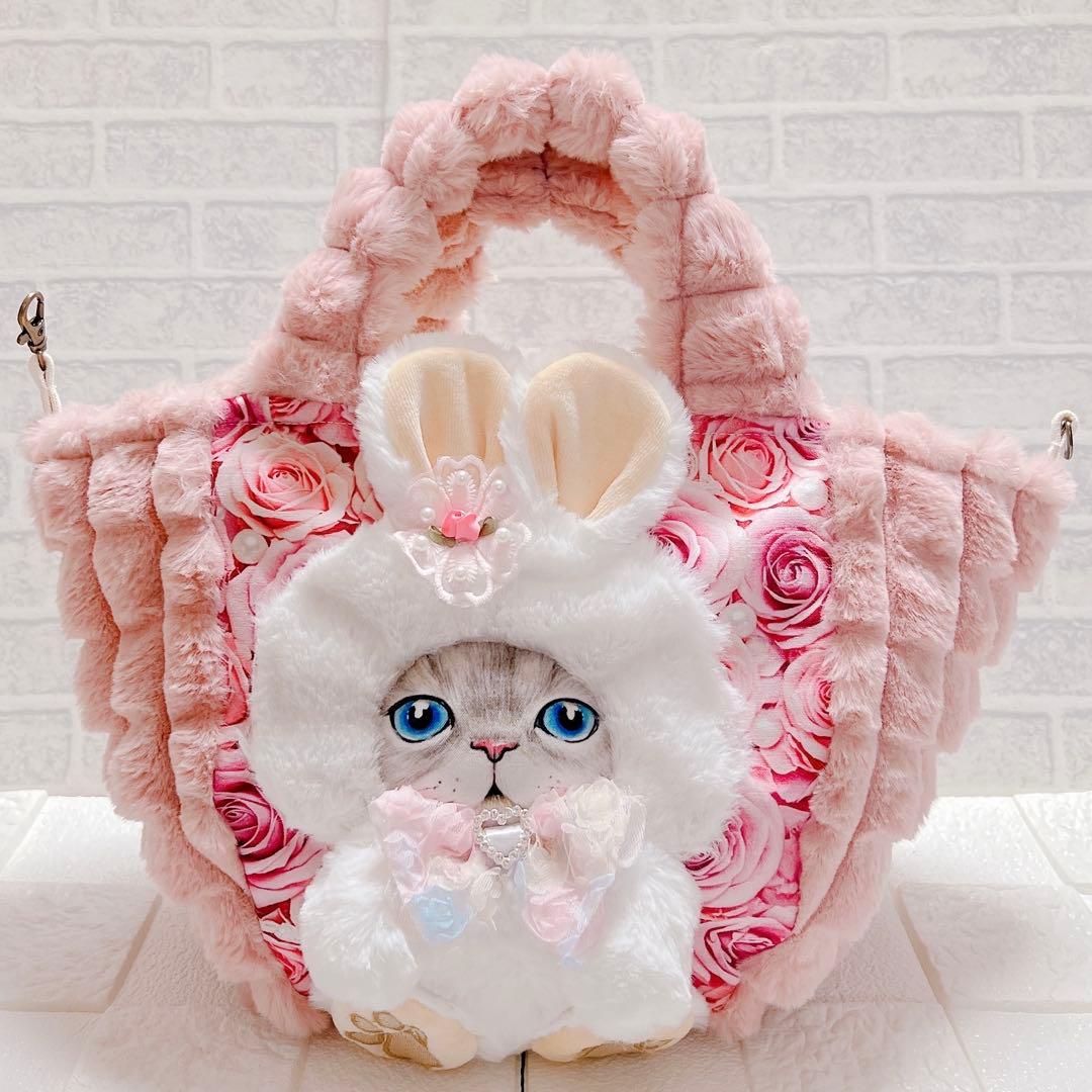 ポップコーンファー トートバッグ コヤンイサムチョン ルミちゃん 薔薇