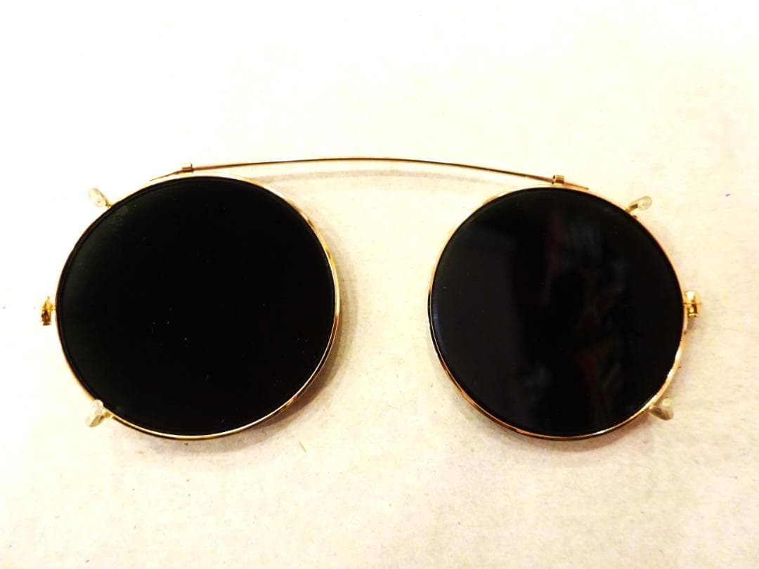 ☆希少☆ 治太夫作 クリップ式サングラス付き 丸眼鏡 一山タイプ