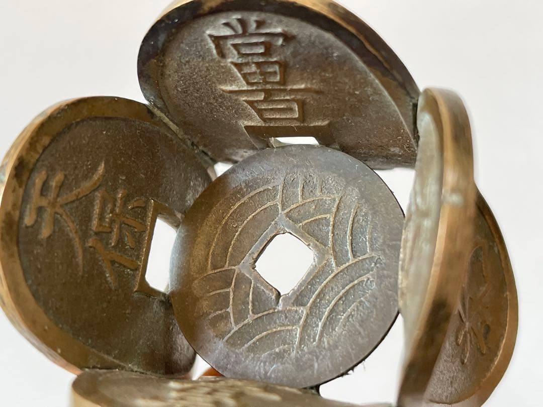 骨董　アンティーク　塩津親次　天保通宝　蓋置　寛永通宝　茶道具　共箱　嘯月堂