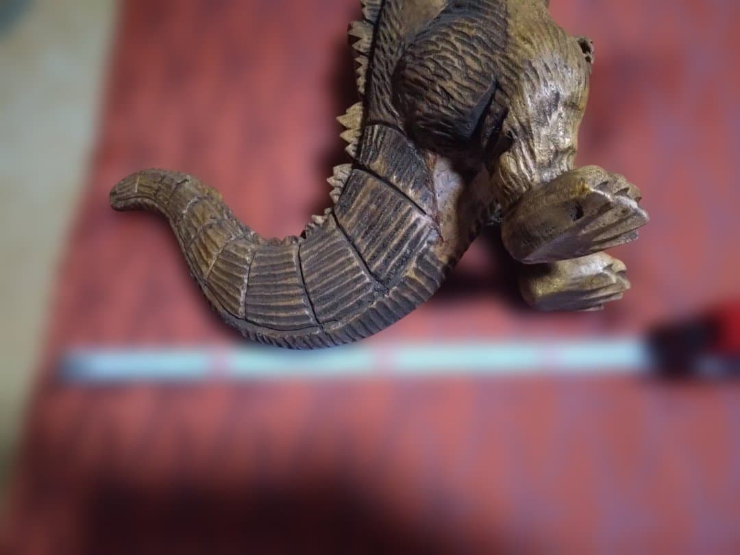 ゴジラ　木彫り　彫刻　アンティーク