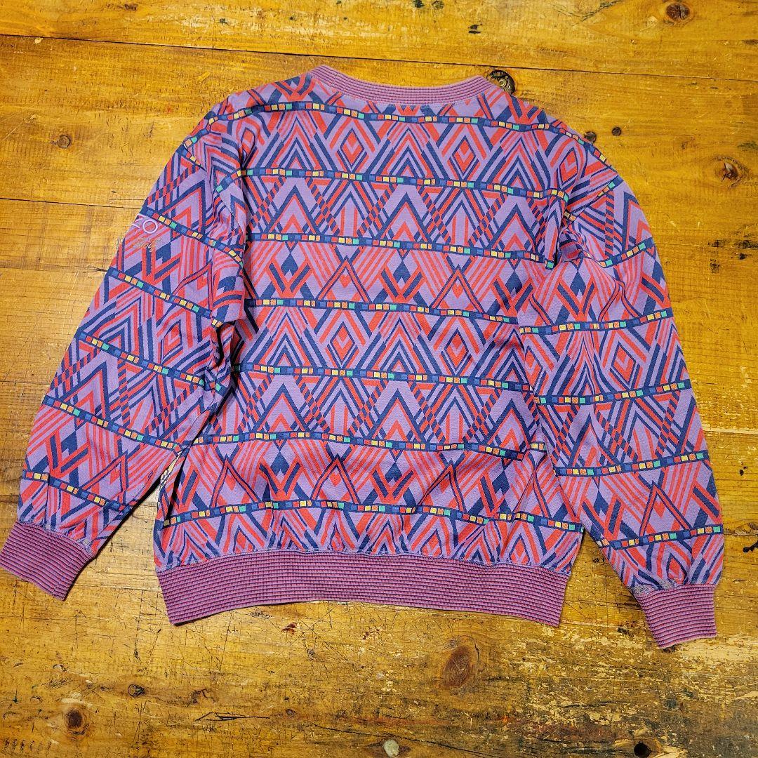 希少 90's vintage KENZO GOLF 幾何学柄 スウェット 短丈