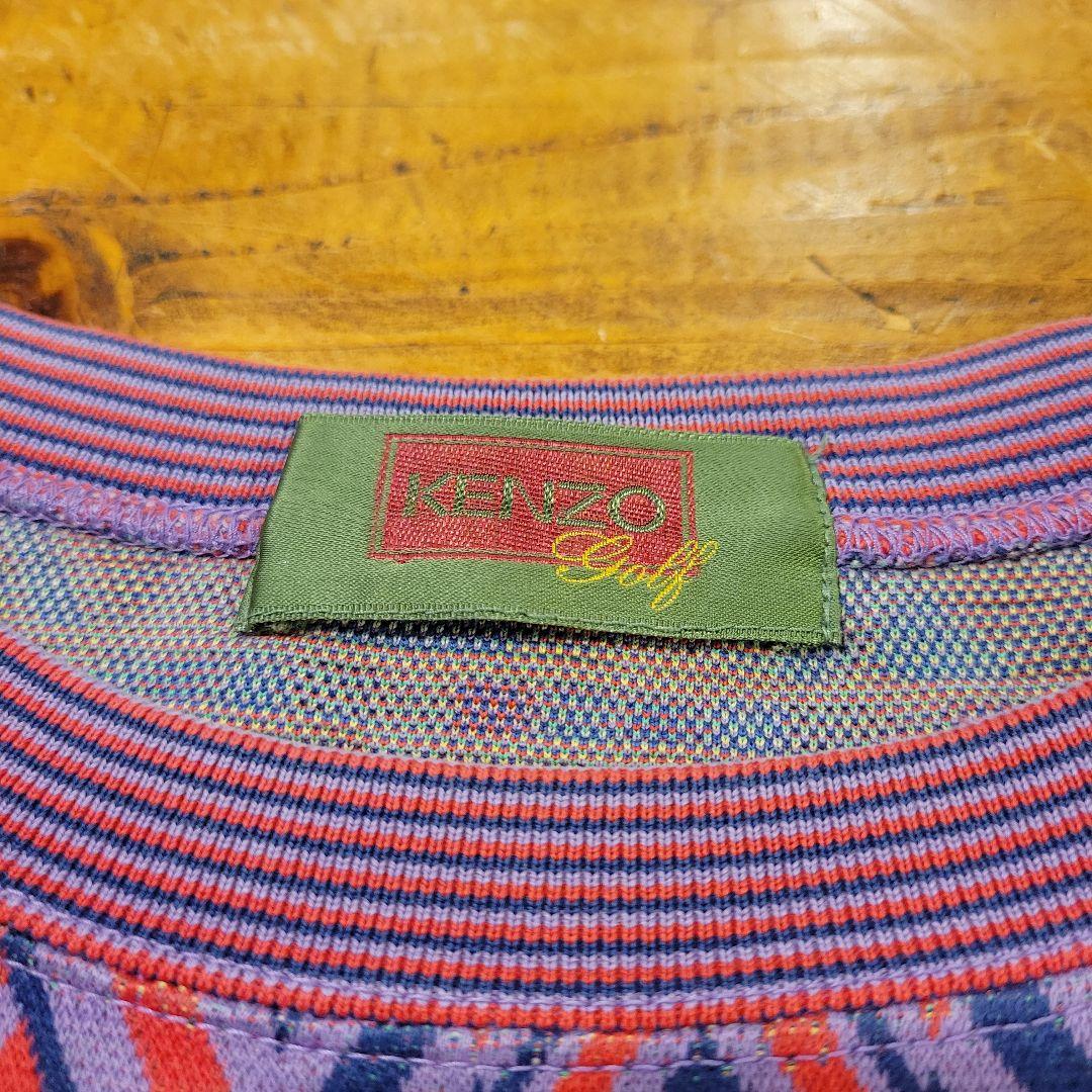希少 90's vintage KENZO GOLF 幾何学柄 スウェット 短丈