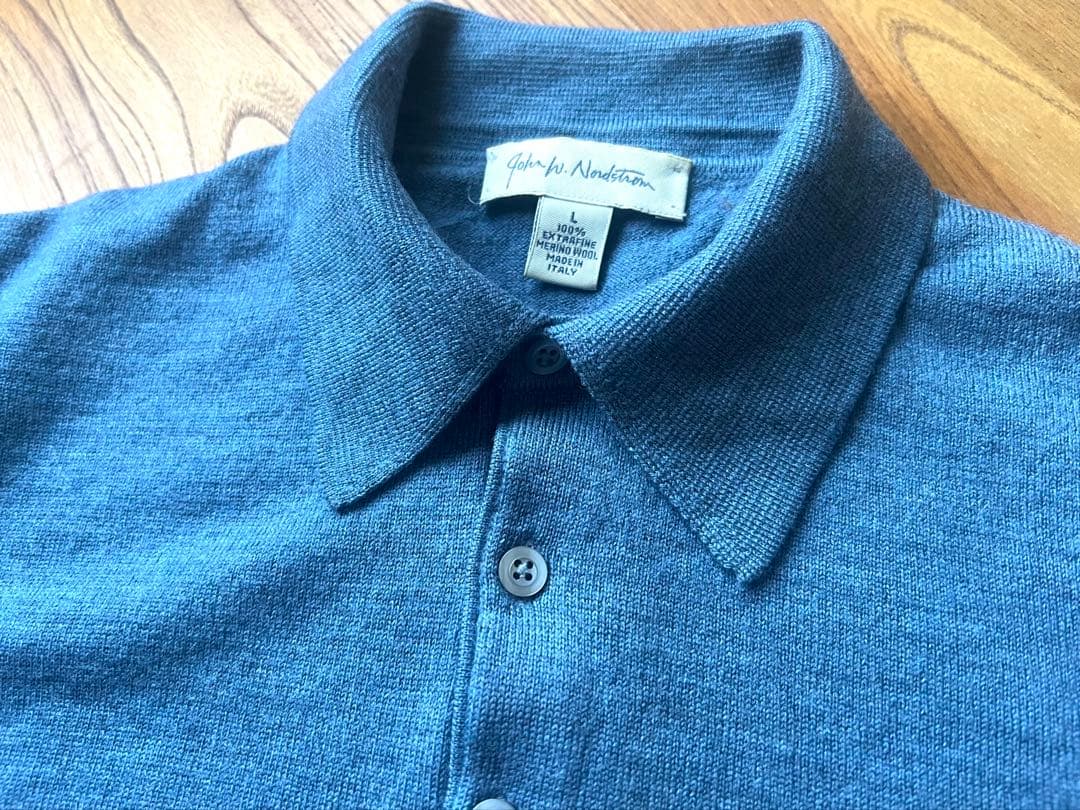 【90s~イタリア製】John W. Nordstrom ニットポロ L
