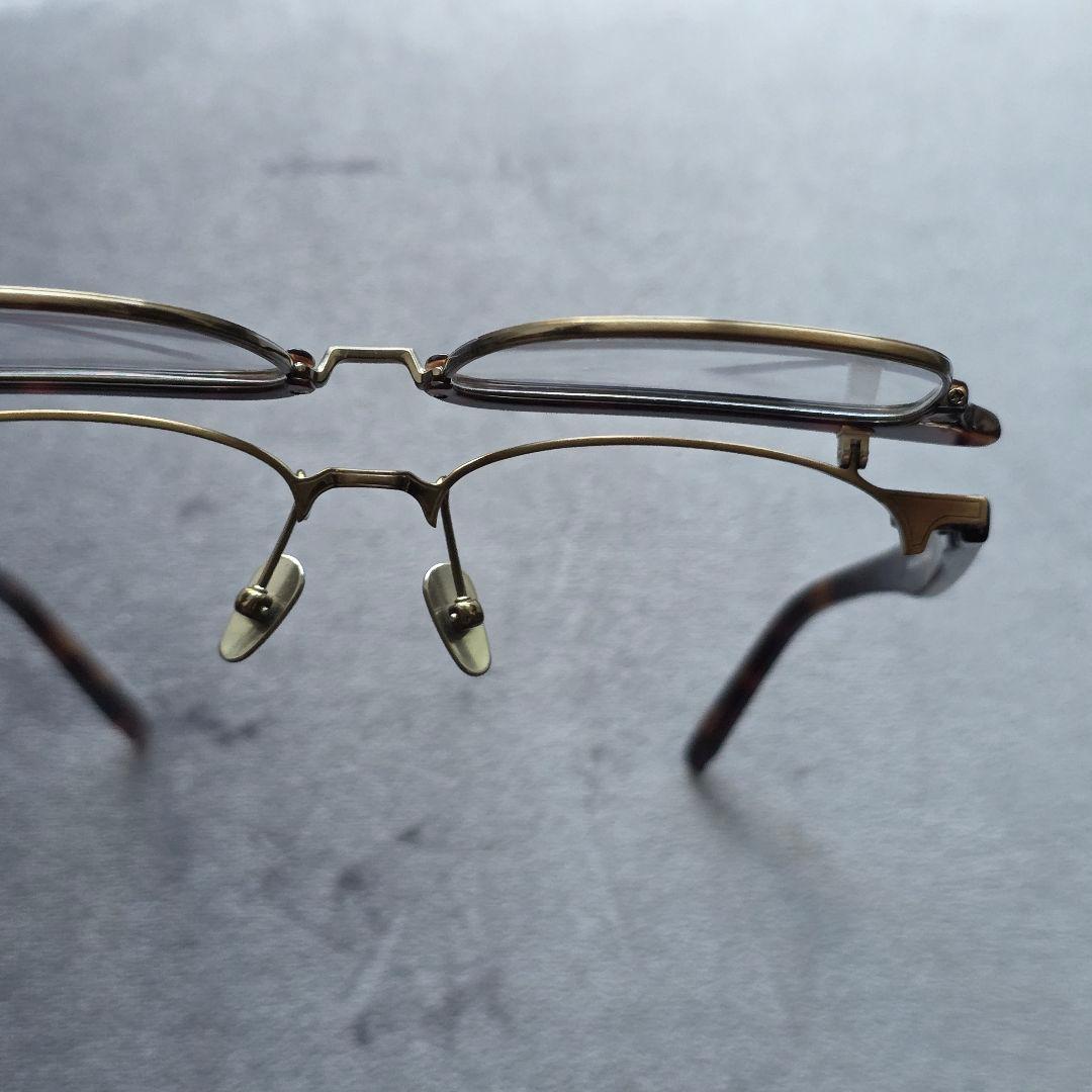 跳ね上げ式 メガネ サーモント ブラウンデミ/アンティークゴールド ノーブランド