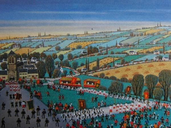 シャルル・パンソン、ブルターニュの宗教祭、希少画集、新品額装