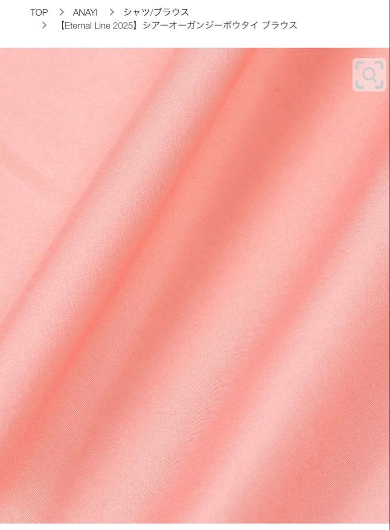 アナイ　シアーオーガンジーボウタイブラウス　2025 38 定価29700