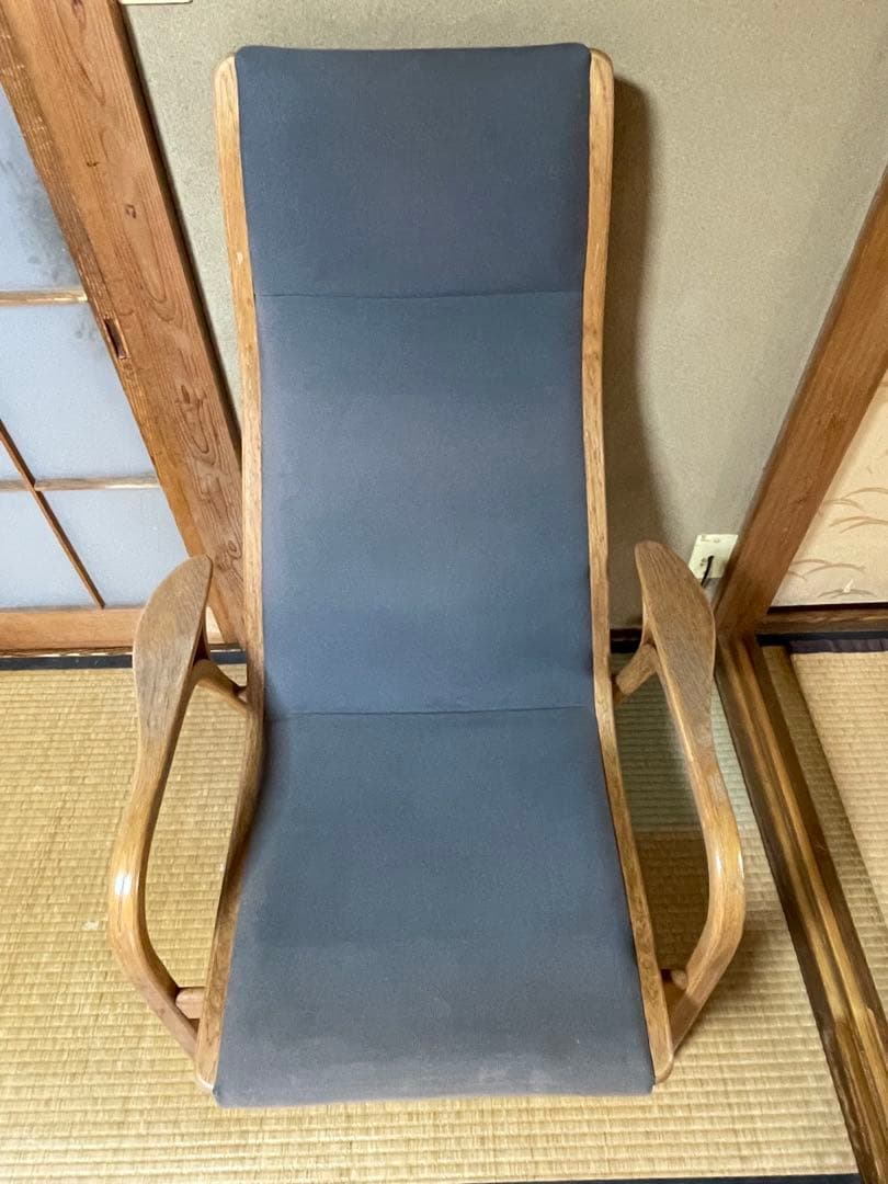 昭和レトロ　リクライニングチェア　1人掛け椅子　布張り