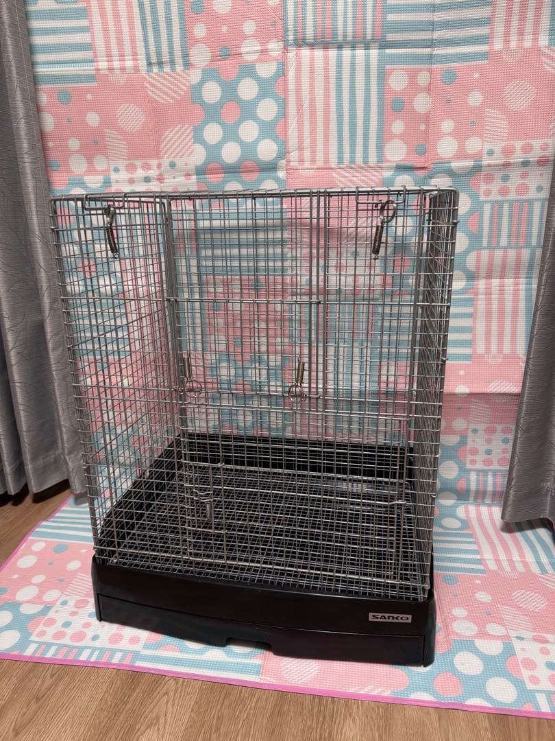 SANKO 60ハイメッシュ　小動物ケージ　回し車付、遊びパーツ2個付き