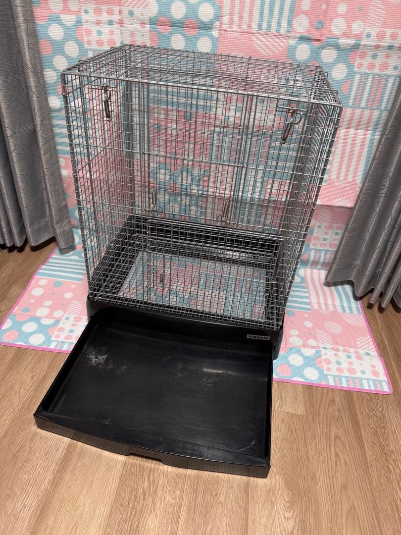 SANKO 60ハイメッシュ　小動物ケージ　回し車付、遊びパーツ2個付き