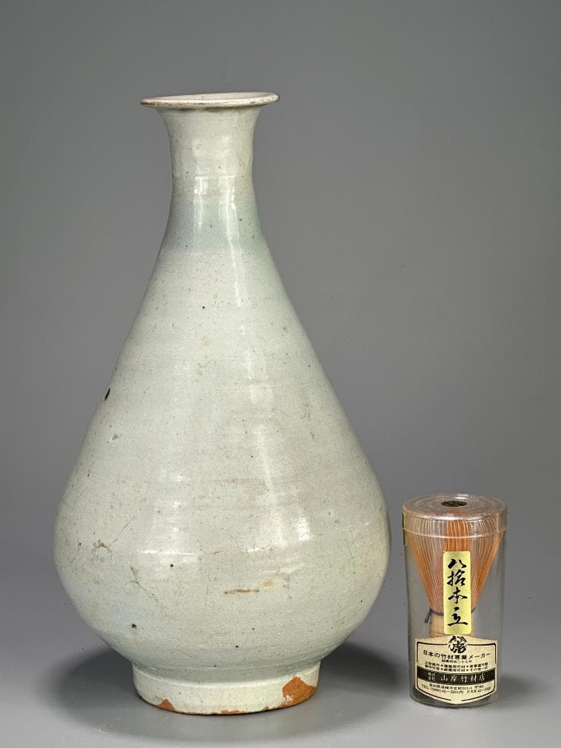 韓国美術　李朝時代　白磁　大徳利　大花瓶　堅手　時代　古物保証　朝鮮古陶磁