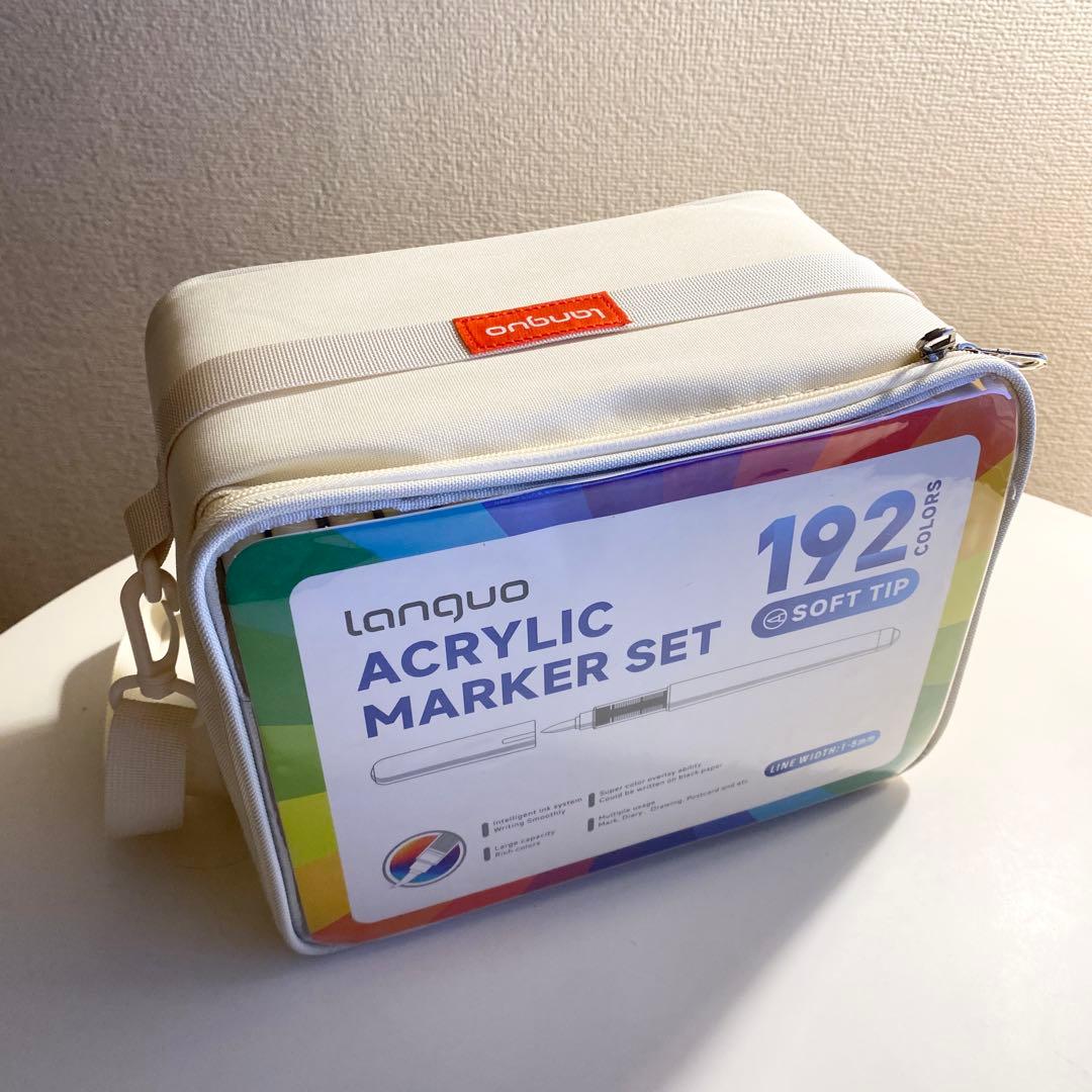 【美品】アクリルマーカー　192色　収納袋付き　ほぼ新品未使用　ペン　塗り絵