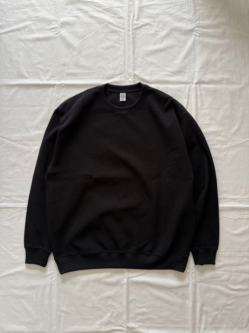 コンフォータブルリーズン POLY WAFFLE SWEAT BLACK XL