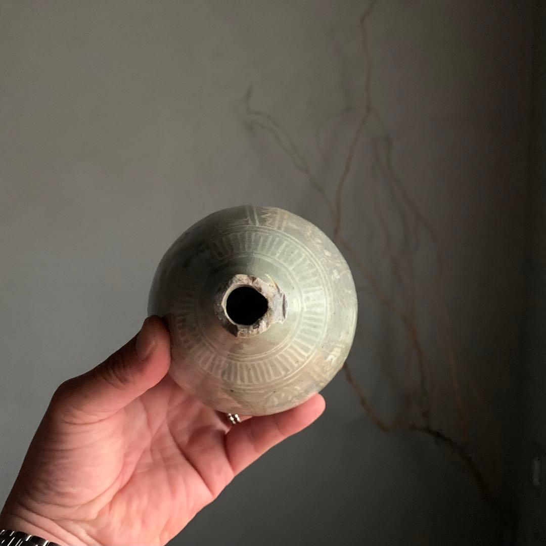 李朝 粉青沙器 白象嵌 徳利 朝鮮美術 古道具 古美術 アンティーク 15世紀