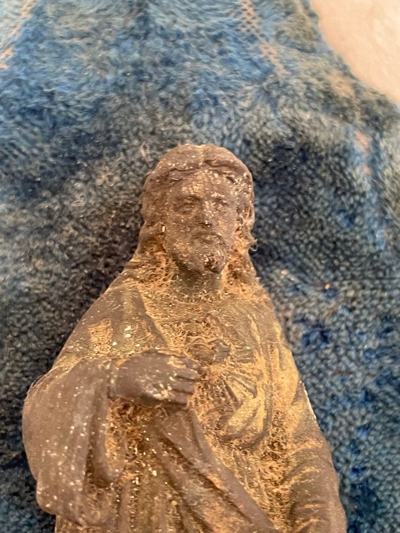 古い　キリスト　聖水入れ　フランスアンティーク