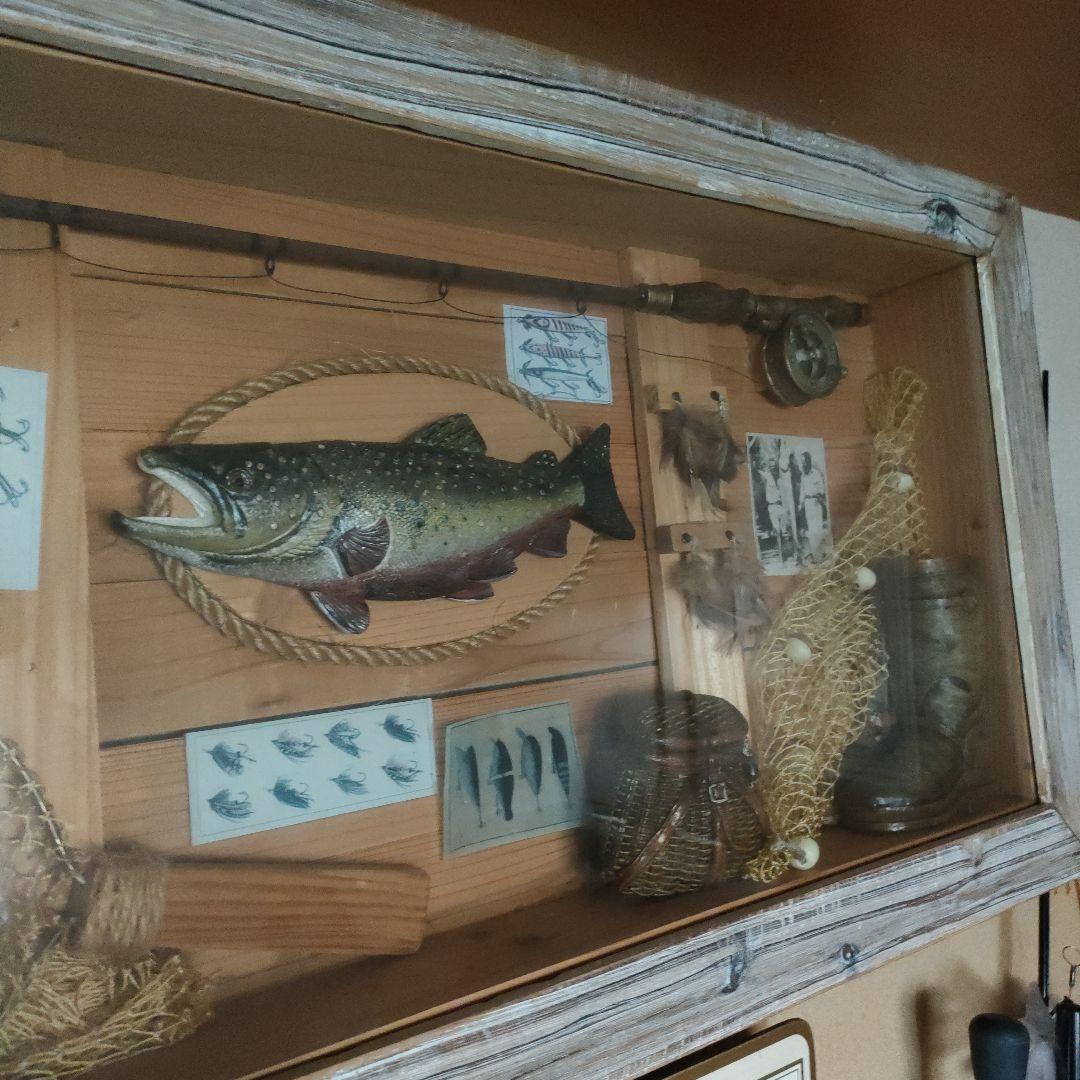 ☆インテリアフィッシング　木製額縁 オブジェ カントリー雑貨