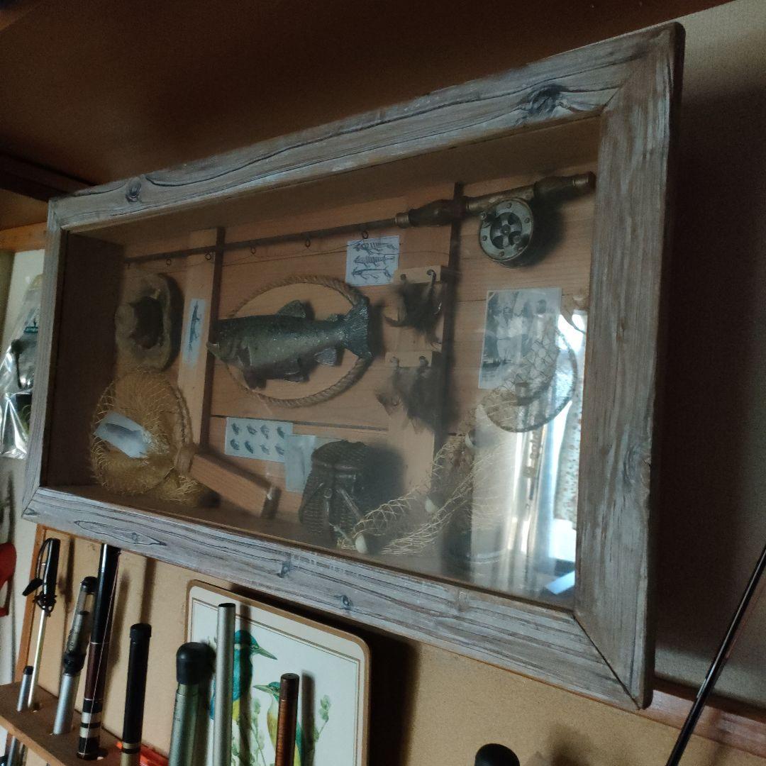 ☆インテリアフィッシング　木製額縁 オブジェ カントリー雑貨