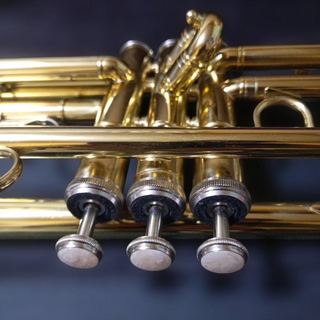 トランペット本体 メーカー不明 ゴールド金色 ケース マウスピースセット