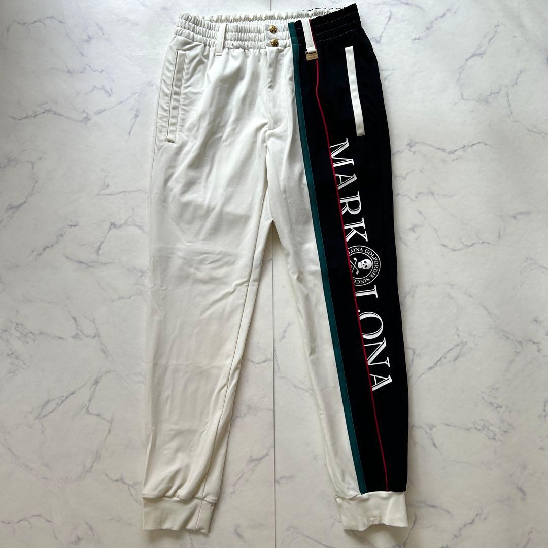 マークアンドロナ 2024年 ジョガーパンツ サイドロゴ ホワイト ゴールド金具