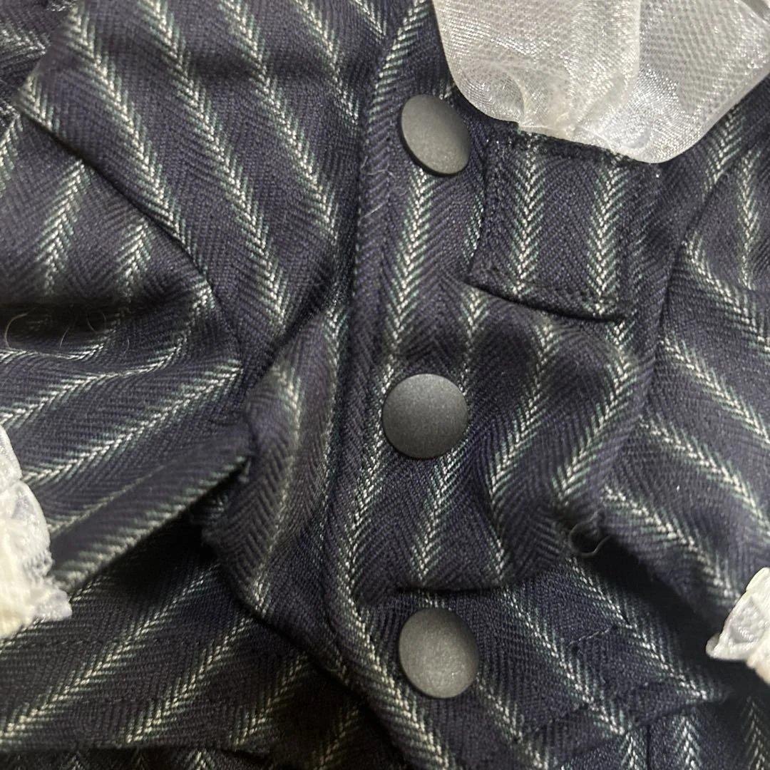 パピリーヒルズ 犬服 Tuxedo set up 黒と白のストライプ