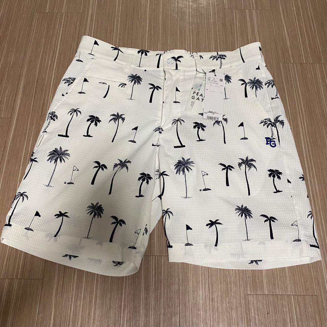 新品タグ付き　パーリーゲイツ　ヤシの木柄ショートパンツ　サイズM