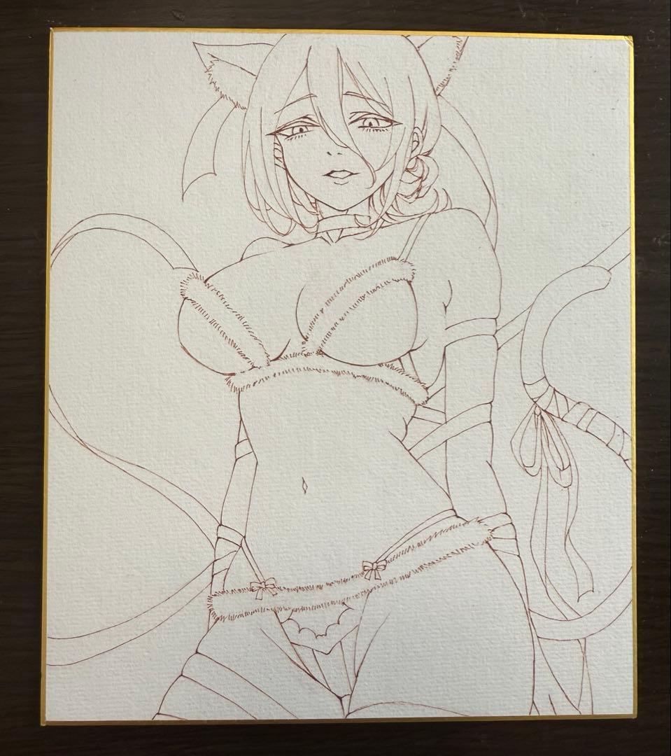 さ*ふ様 レゼ　チェンソーマン　イラスト　手描きイラスト　色紙　ファンアート