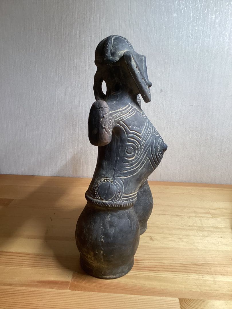 仮面土偶特大　長野県中ツ原縄文弥生古墳複製品高さ約32cm×幅約20cm