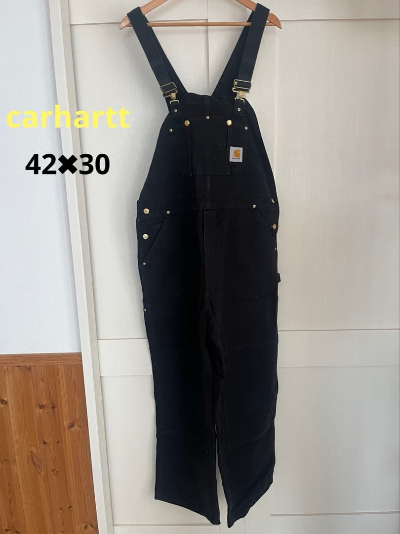 Carhartt ブラック オーバーオール　42×30