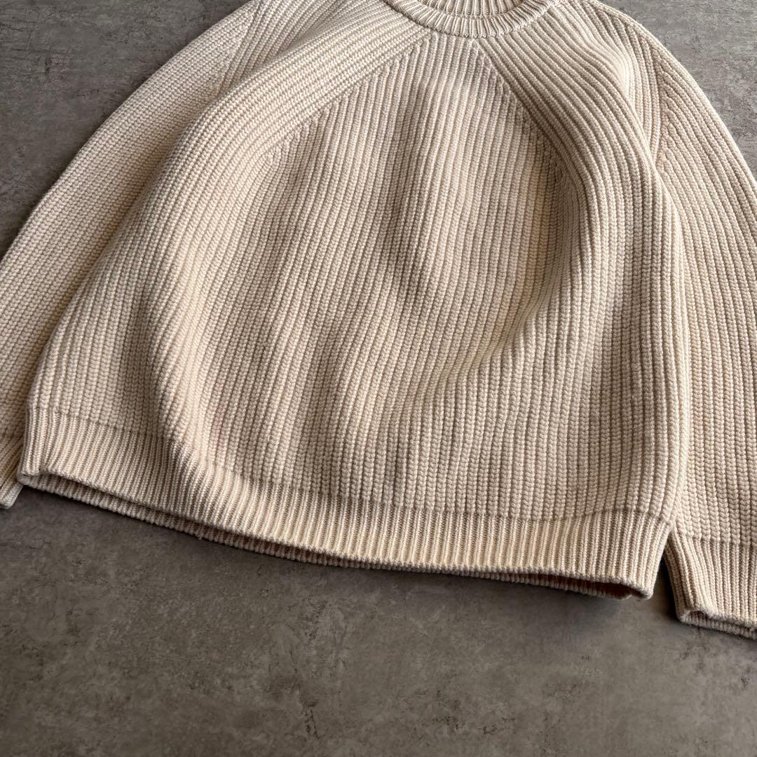 極美品■BATONER 【M】シグネチャー クルーネック ウール ニット 日本製