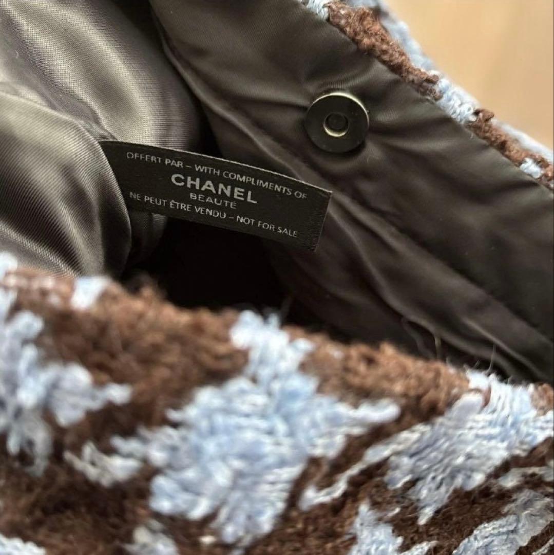 CHANELツイードトートバッグ　ブルー