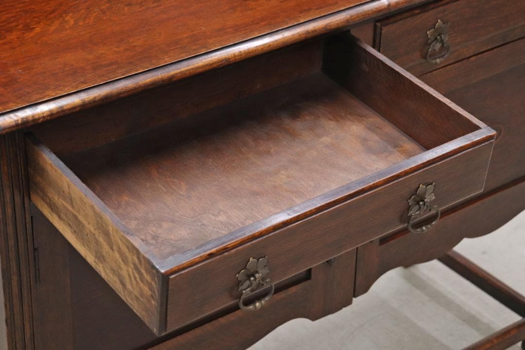 英国 イギリス ミラーバック チェスト オーク材 収納 引き出し サイドボード